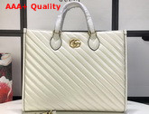 Gucci GG Marmont Medium Tote Bag in White Matelasse Leather 627332 Replica