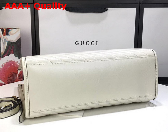 Gucci GG Marmont Medium Tote Bag in White Matelasse Leather 627332 Replica