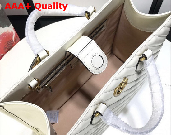 Gucci GG Marmont Medium Tote Bag in White Matelasse Leather 627332 Replica