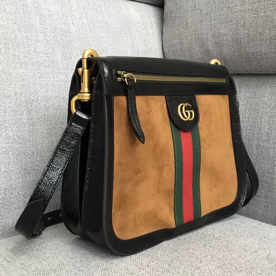 Gucci GG Marmont Messenger Bag in Brown Suede