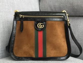 Gucci GG Marmont Messenger Bag in Brown Suede