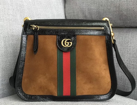 Gucci GG Marmont Messenger Bag in Brown Suede