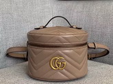 Gucci GG Marmont Mini Backpack in Dusty Pink Matelasse Chevron Leather with a Heart on The Back 598594