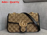 Gucci GG Marmont Mini Bag Beige Ebony Original GG Canvas and Black Leather Trim 446744 Replica