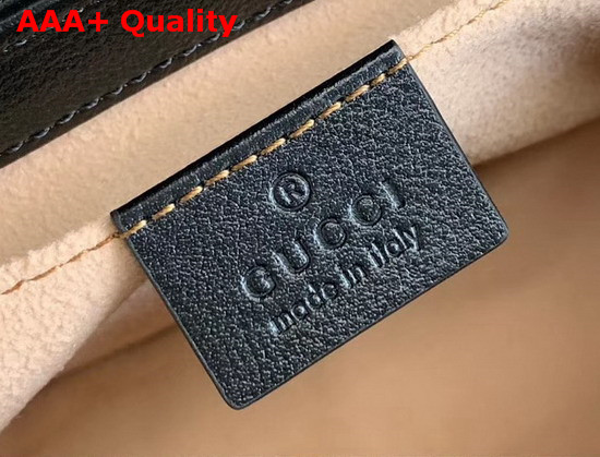 Gucci GG Marmont Mini Bag Beige Ebony Original GG Canvas and Black Leather Trim 446744 Replica