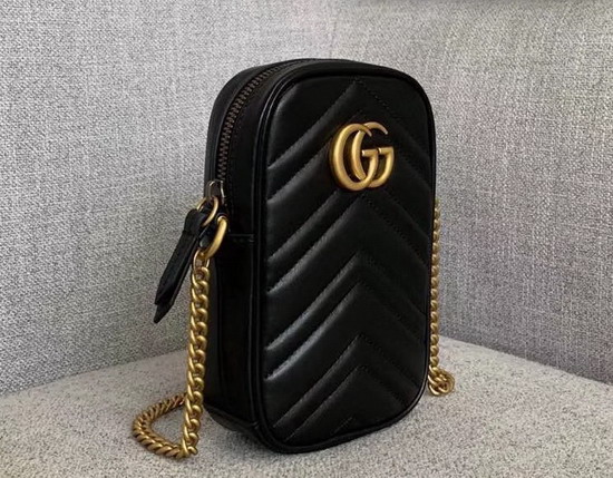 Gucci GG Marmont Mini Bag in Black Leather 598597