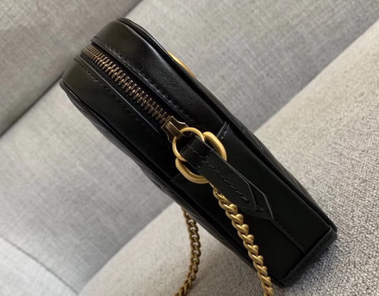 Gucci GG Marmont Mini Bag in Black Leather 598597