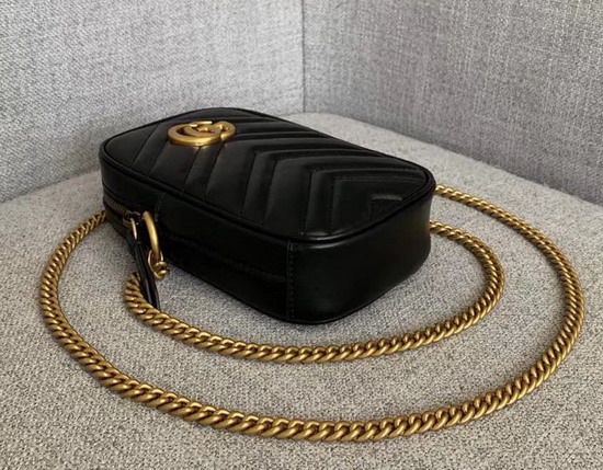 Gucci GG Marmont Mini Bag in Black Leather 598597