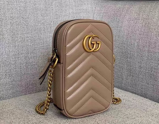 Gucci GG Marmont Mini Bag in Dusty Pink Leather 598597