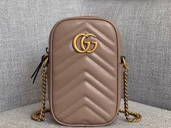 Gucci GG Marmont Mini Bag in Dusty Pink Leather 598597