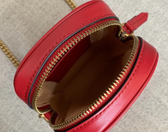 Gucci GG Marmont Mini Bag in Hibiscus Red Leather 598597