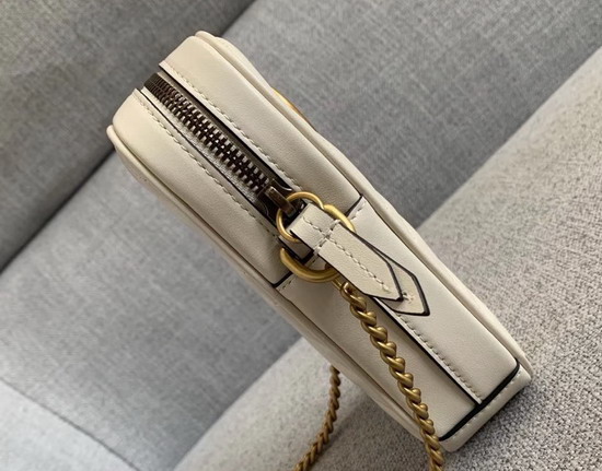 Gucci GG Marmont Mini Bag in White Leather 598597