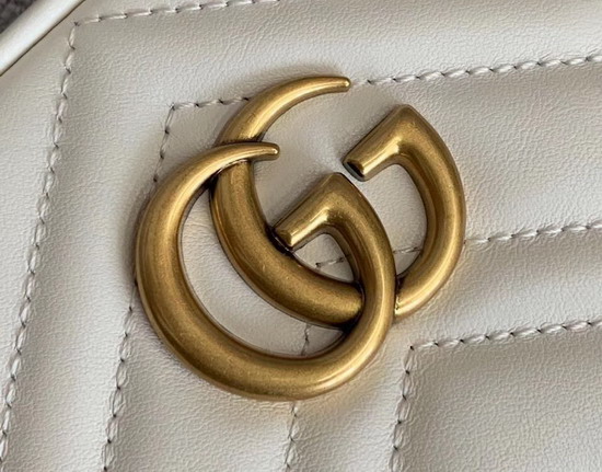 Gucci GG Marmont Mini Bag in White Leather 598597