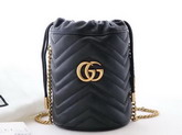 Gucci GG Marmont Mini Bucket Bag Black Leather 575163