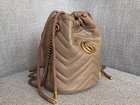 Gucci GG Marmont Mini Bucket Bag Dust Pink Leather 575163