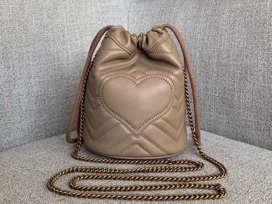 Gucci GG Marmont Mini Bucket Bag Dust Pink Leather 575163