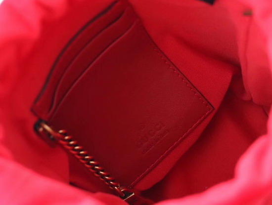 Gucci GG Marmont Mini Bucket Bag Red Velvet 575163