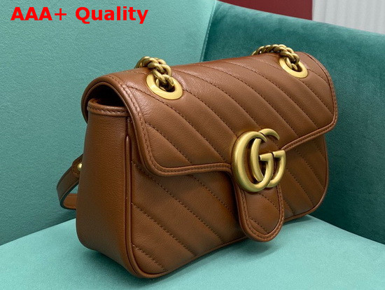 Gucci GG Marmont Mini Matelasse Shoulder Bag Brown Diagonal Matelasse Leather 446744 Replica