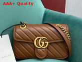 Gucci GG Marmont Mini Matelasse Shoulder Bag Brown Diagonal Matelasse Leather 446744 Replica