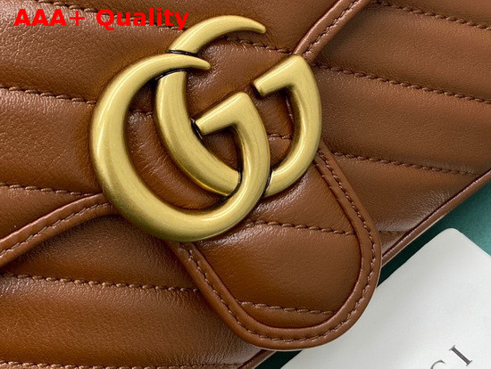 Gucci GG Marmont Mini Matelasse Shoulder Bag Brown Diagonal Matelasse Leather 446744 Replica