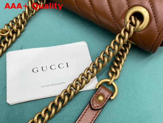 Gucci GG Marmont Mini Matelasse Shoulder Bag Brown Diagonal Matelasse Leather 446744 Replica