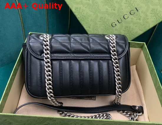 Gucci GG Marmont Mini Shoulder Bag Black Leather 446744 Replica