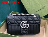 Gucci GG Marmont Mini Shoulder Bag Black Leather 446744 Replica