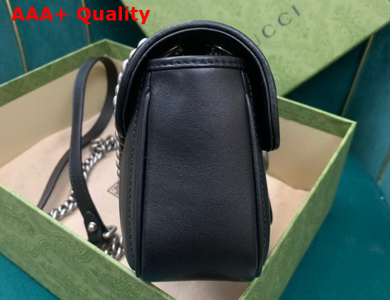 Gucci GG Marmont Mini Shoulder Bag Black Leather 446744 Replica