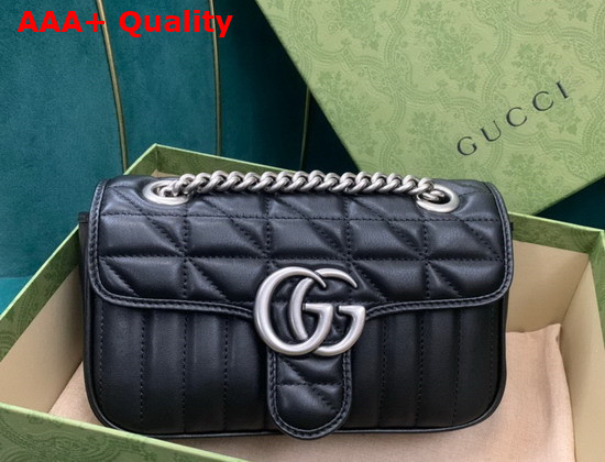 Gucci GG Marmont Mini Shoulder Bag Black Leather 446744 Replica