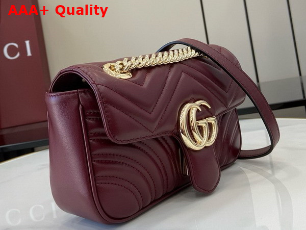 Gucci GG Marmont Mini Shoulder Bag Gucci Rosso Ancora Red Matelasse Chevron Leather 446744 Replica