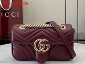 Gucci GG Marmont Mini Shoulder Bag Gucci Rosso Ancora Red Matelasse Chevron Leather 446744 Replica