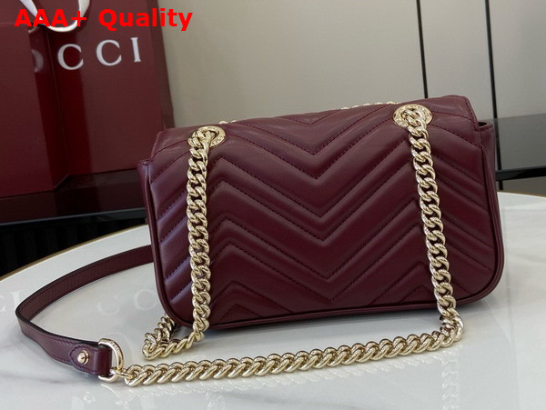 Gucci GG Marmont Mini Shoulder Bag Gucci Rosso Ancora Red Matelasse Chevron Leather 446744 Replica