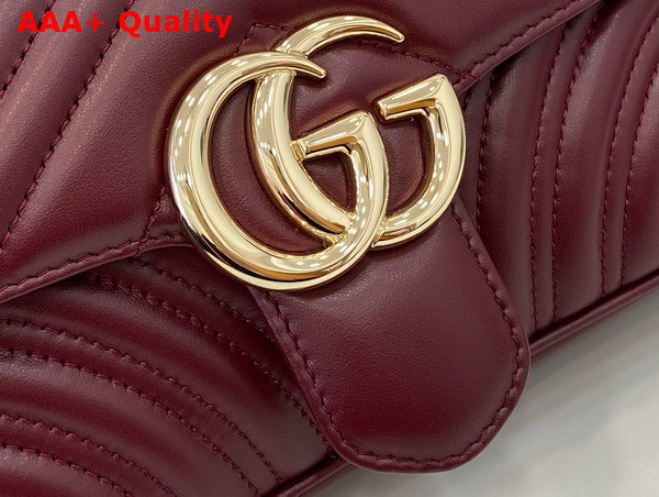 Gucci GG Marmont Mini Shoulder Bag Gucci Rosso Ancora Red Matelasse Chevron Leather 446744 Replica