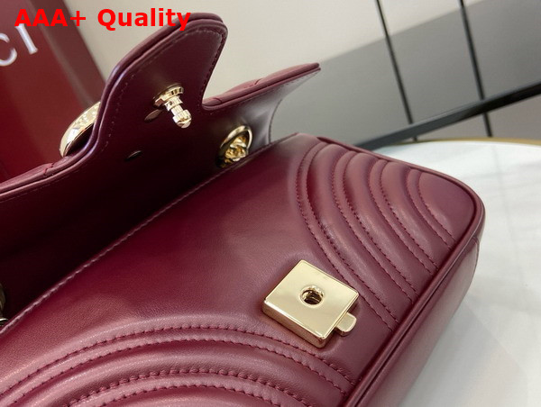 Gucci GG Marmont Mini Shoulder Bag Gucci Rosso Ancora Red Matelasse Chevron Leather 446744 Replica