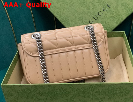 Gucci GG Marmont Mini Shoulder Bag Rose Beige Leather 446744 Replica