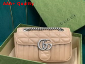 Gucci GG Marmont Mini Shoulder Bag Rose Beige Leather 446744 Replica