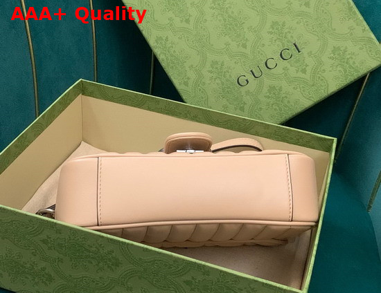 Gucci GG Marmont Mini Shoulder Bag Rose Beige Leather 446744 Replica