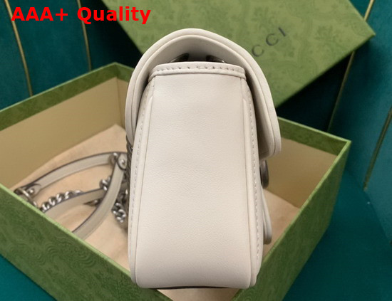 Gucci GG Marmont Mini Shoulder Bag White Leather 446744 Replica