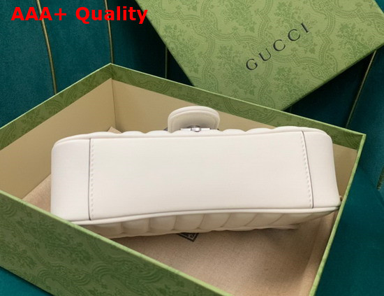 Gucci GG Marmont Mini Shoulder Bag White Leather 446744 Replica