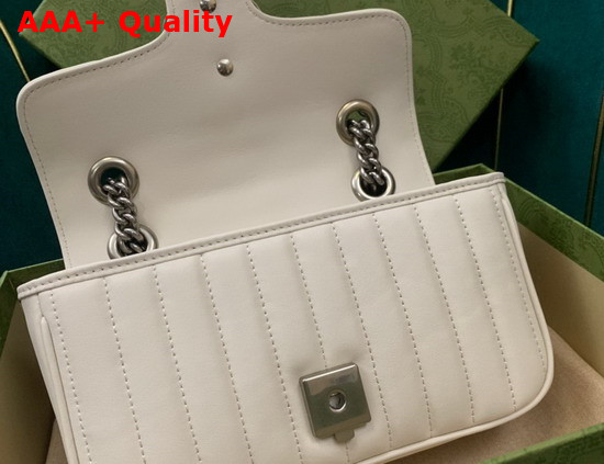 Gucci GG Marmont Mini Shoulder Bag White Leather 446744 Replica