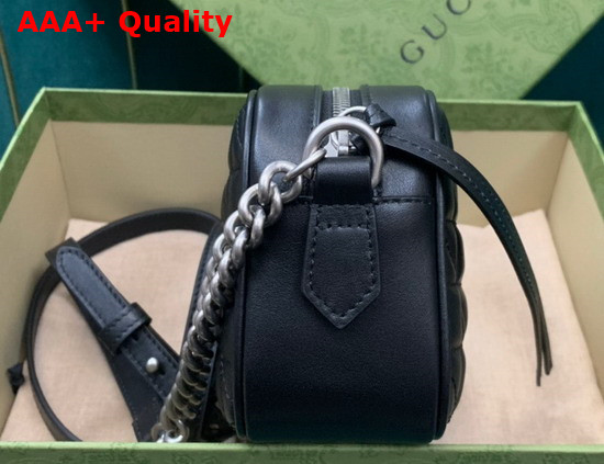 Gucci GG Marmont Mini Shoulder Bag in Black Leather 634936 Replica