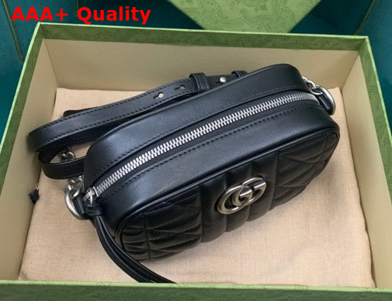 Gucci GG Marmont Mini Shoulder Bag in Black Leather 634936 Replica