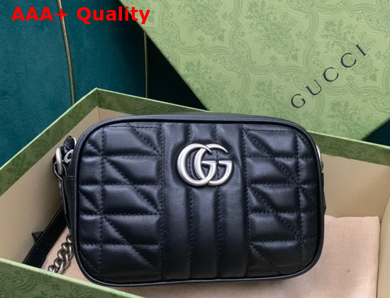 Gucci GG Marmont Mini Shoulder Bag in Black Leather 634936 Replica