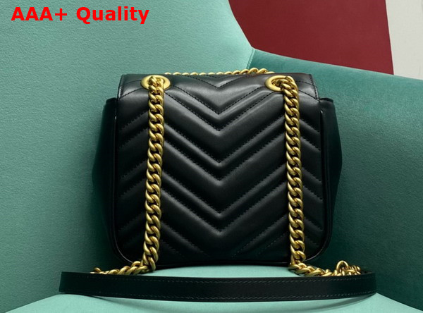 Gucci GG Marmont Mini Shoulder Bag in Black Leather 739682 Replica