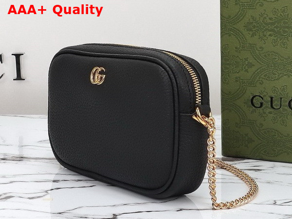 Gucci GG Marmont Mini Shoulder Bag in Black Leather 772759 Replica