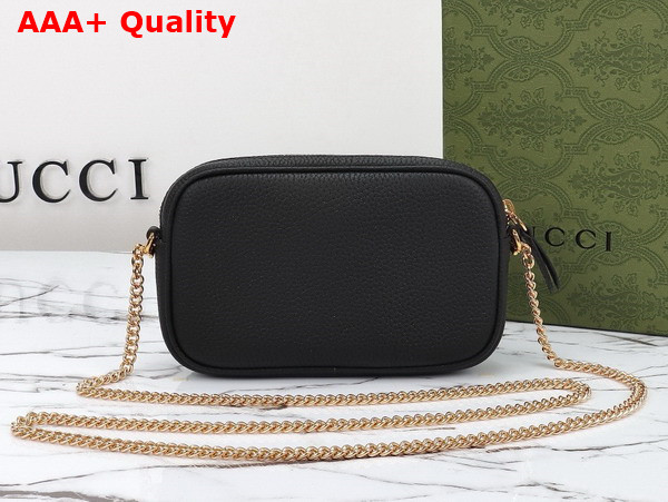 Gucci GG Marmont Mini Shoulder Bag in Black Leather 772759 Replica