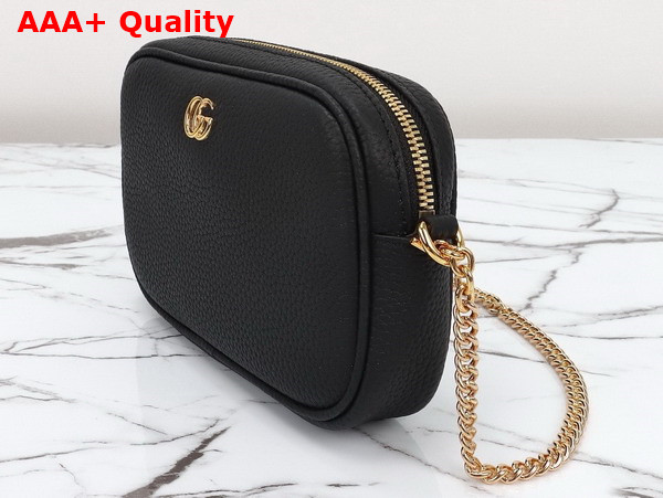 Gucci GG Marmont Mini Shoulder Bag in Black Leather 772759 Replica