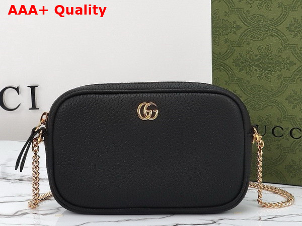 Gucci GG Marmont Mini Shoulder Bag in Black Leather 772759 Replica