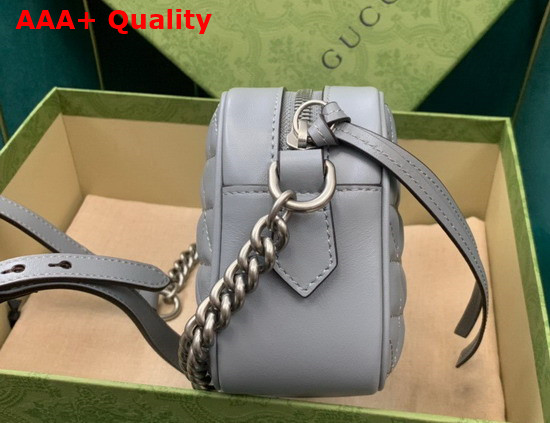 Gucci GG Marmont Mini Shoulder Bag in Dark Grey Leather 634936 Replica