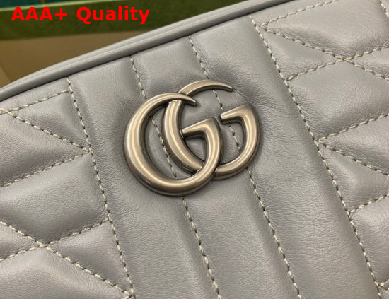 Gucci GG Marmont Mini Shoulder Bag in Dark Grey Leather 634936 Replica